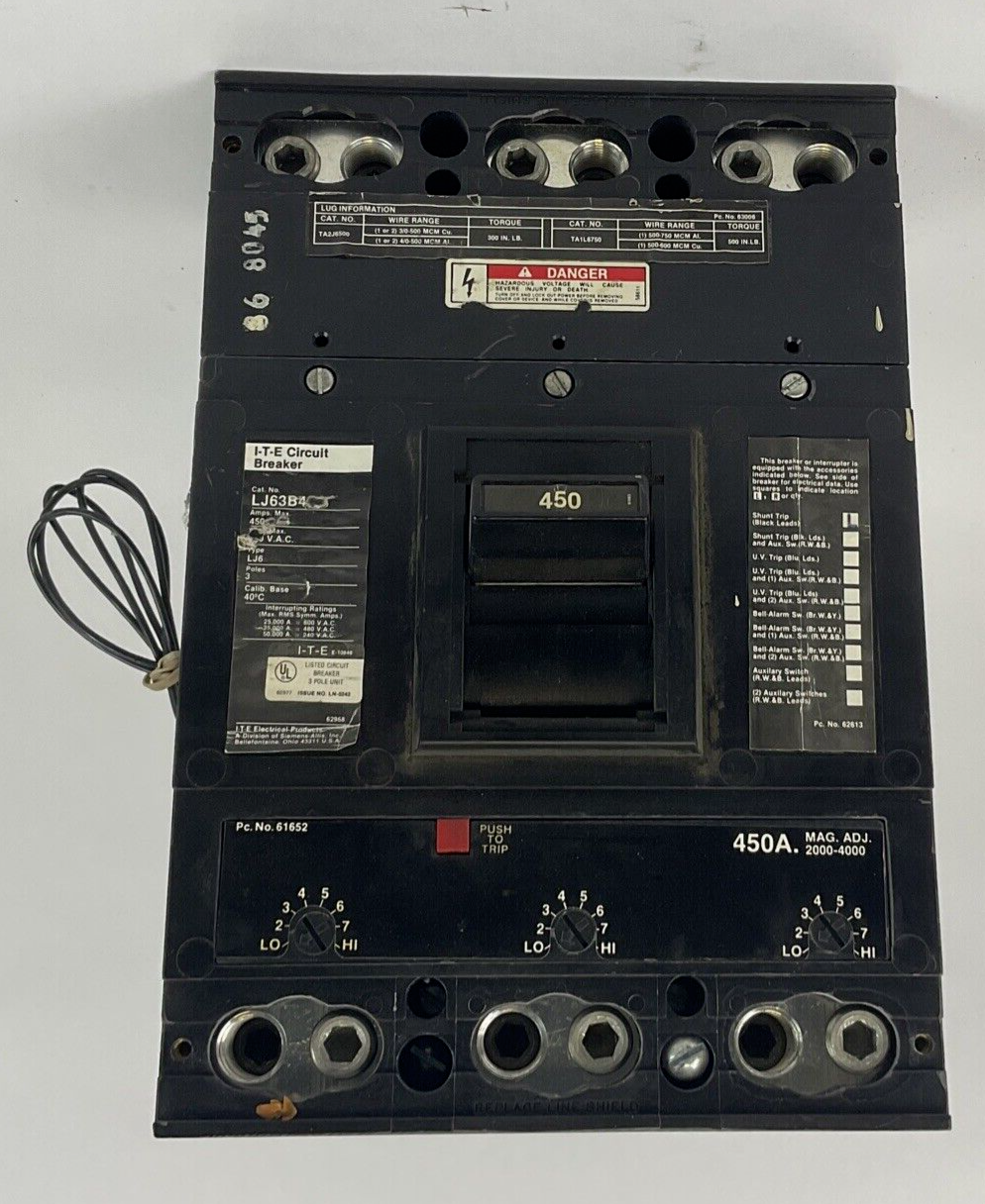 ITE LJ63B450 CIRCUIT BREAKER 450A0