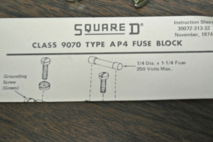 SQUARE D / 9070 AP-4 / FUSE BLOCK ASSEMBLY / NEW SURPLUS6