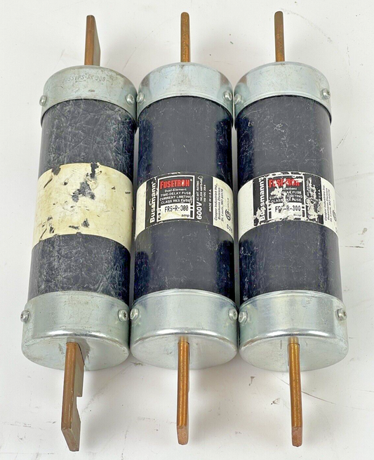 FUSETRON *LOT OF 3* FRS-R-300 - BUSSMANN DUAL-EL/TIME-DELAY/CURR LIMITING FUSES0