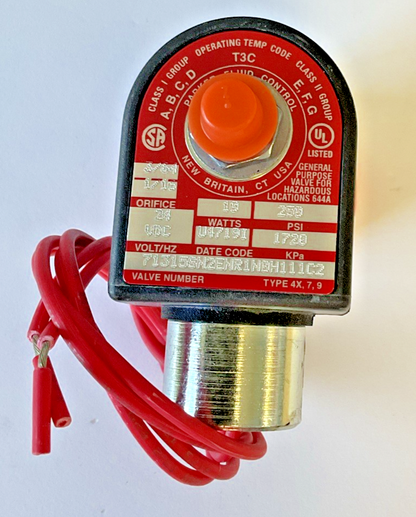 PARKER FLUID CONTROL 71315SN2ENR1N0H111C2 VALVE 24VDC 250PSI 10WATTS 1720KPA0