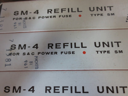 S&C SM-4 REFILL UNIT for S&C POWER FUSE 50 E TYPE SM--200 E AMP RATED 3PK2