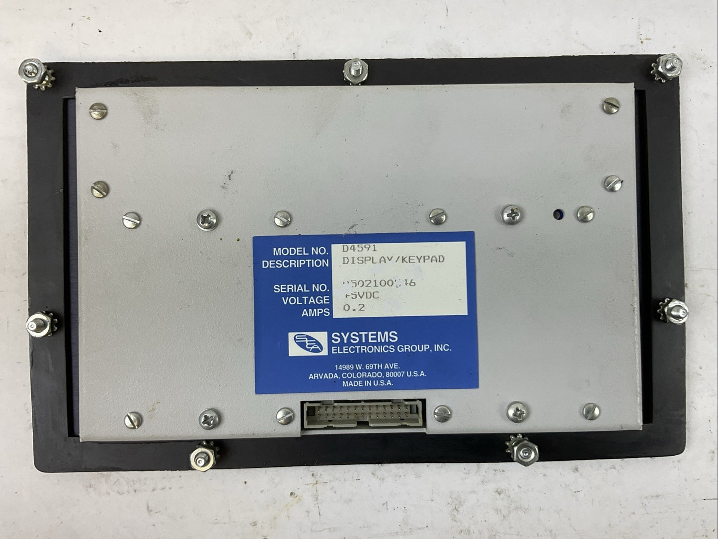 SYSTEMS D4591 DISPLAY / KEYPAD +5VDC 0.2A2