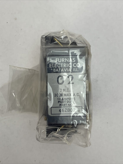 FURNAS 46ZB02 CONTACT BLOCK 300VAC 10AMP PILOT DUTY 2N.C. (LOT OF 2)1