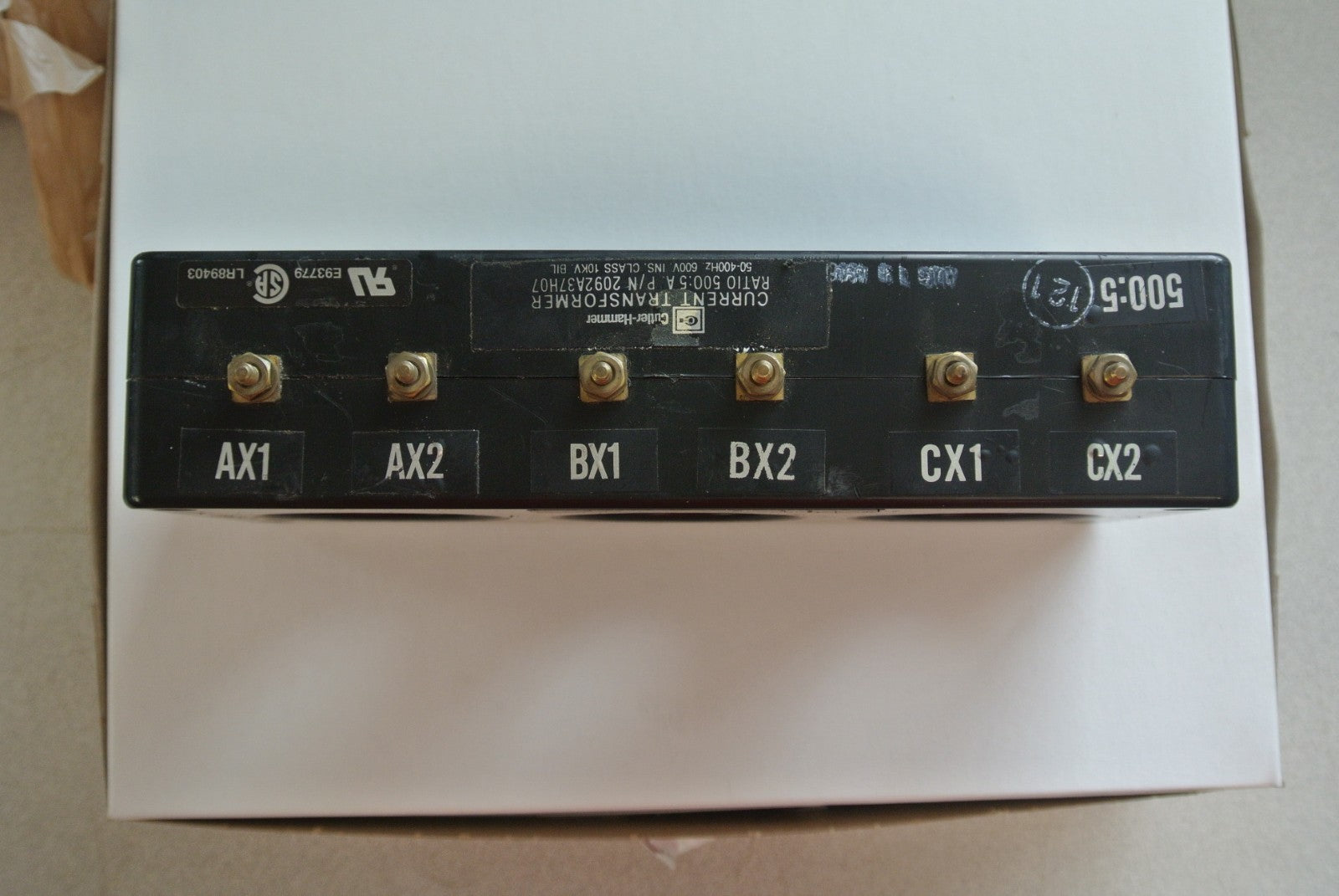 CUTLER-HAMMER 3P85-501  2092A37H07 CURRENT TRANSFORMER 500:5 RATIO 600V 50-400Hz4