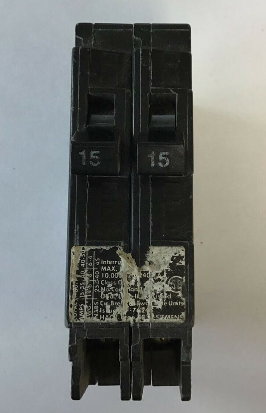 SIEMENS Q1515 CIRCUIT BREAKER 15A 120/240VAC0