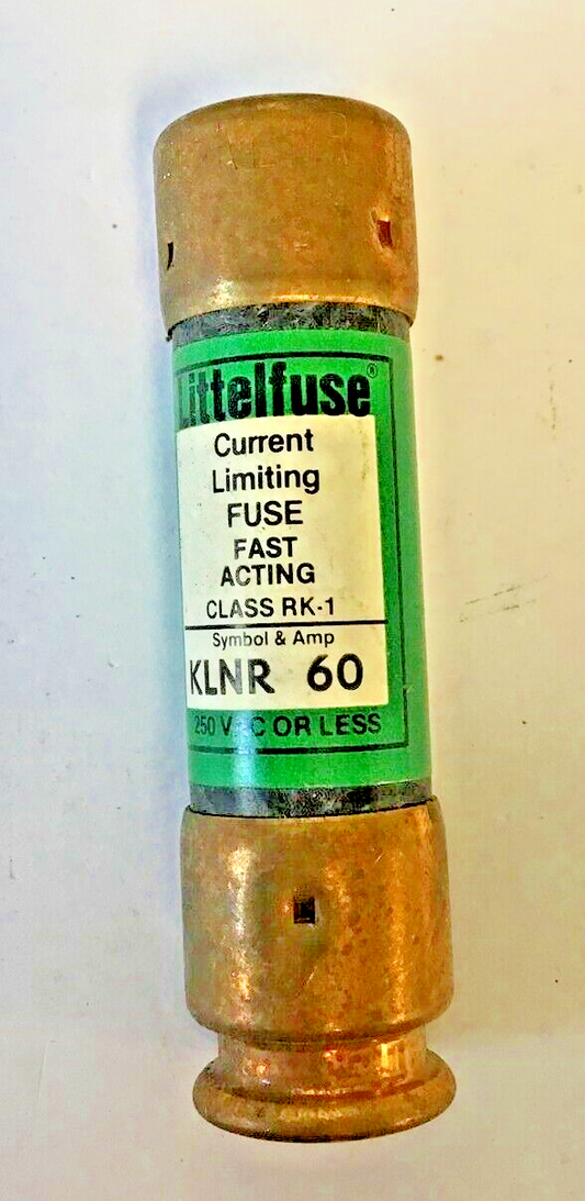LITTLEFUSE KLNR 60 CURRENT LIMITING FAST ACTING FUSE CLASS RK1 250VAC0