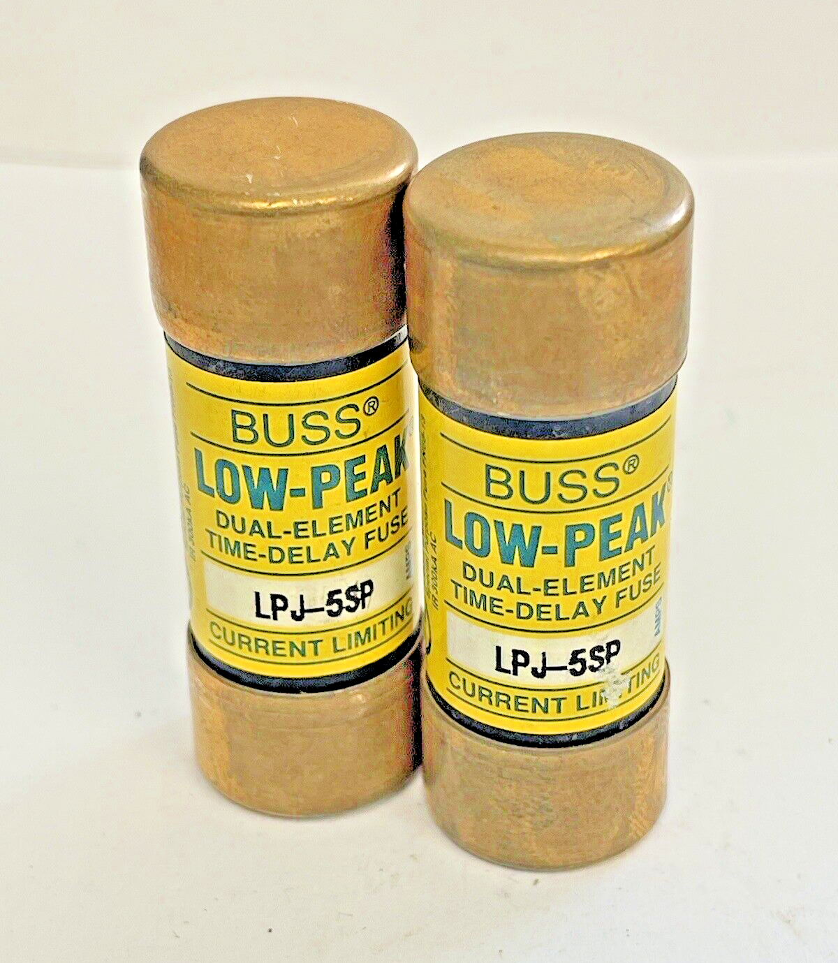 BUSSMANN *LOT OF 2*  LPJ-5SP  600 VAC TIME-DELAY DUAL-ELEMENT LOW-PEAK0