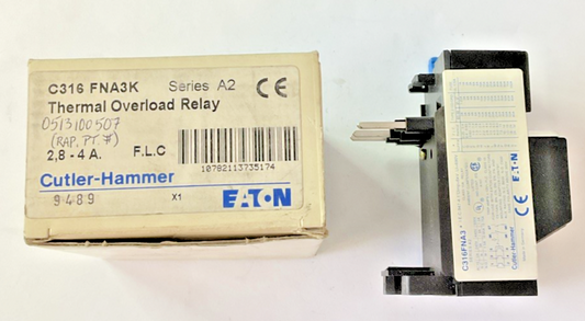 CUTLER HAMMER C316 FNA3K THERMAL OVERLOAD RELAY SER.A2 2.8-4A 690V 10A0