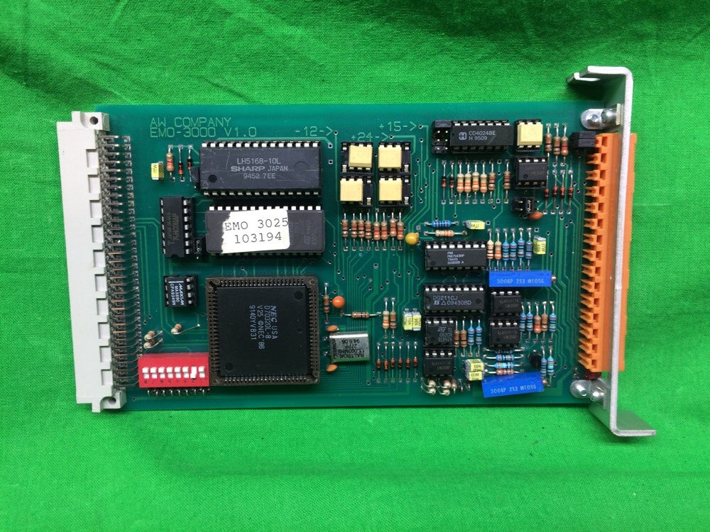 AW COMPANY CONTROL BOARD EMO-3000 V1.0 W/RACK AND POWER SUPPLY2
