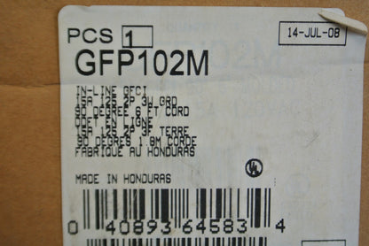 COOPER GFP102M IN-LINE GFCI / 15A / 125V / 2P / 3W GRND / 90° / 6 Ft1