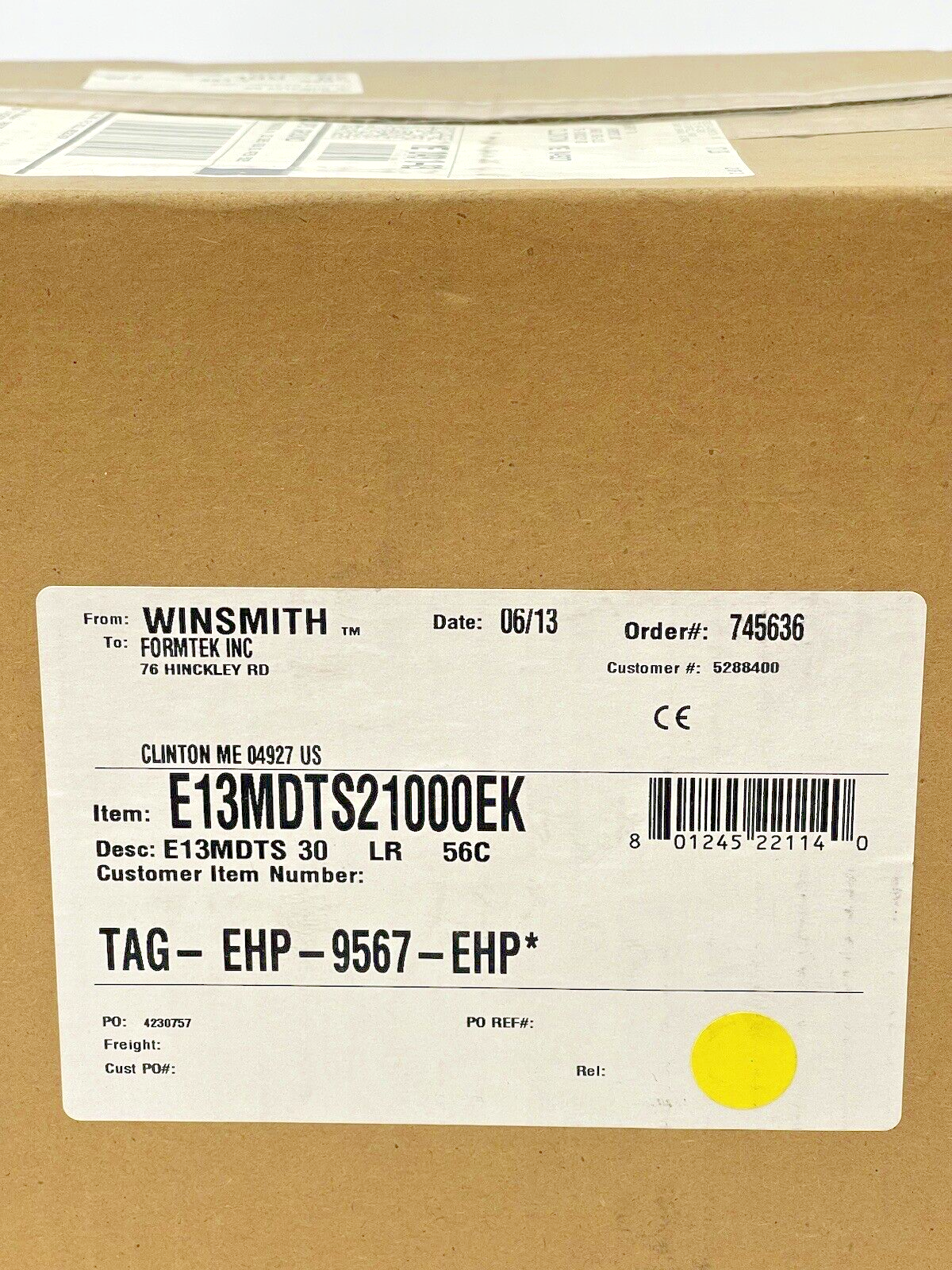 WINSMITH - E13MDTS21000EK - WORM GEAR REDUCER - E13MDTS 30 LR 56C - 30:1 RATIO5