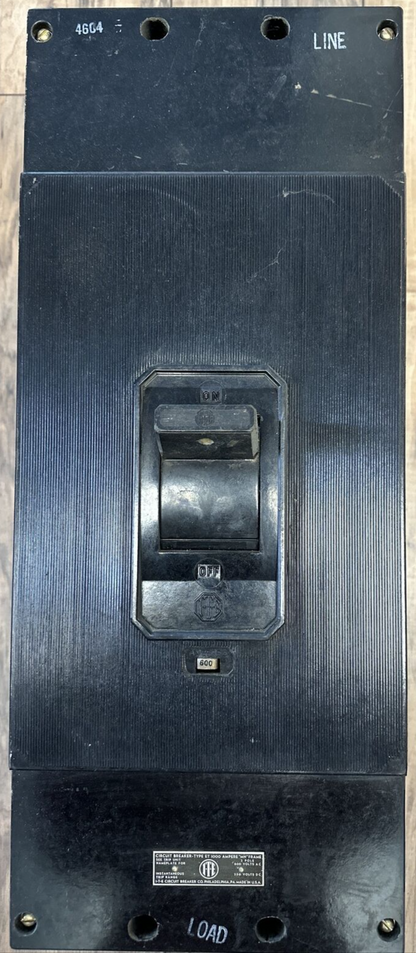 ITE ET9395 1000AMP CIRCUIT BREAKER FRAME 3P 600VAC 250VDC WITH 600AMP TRIP UNIT0