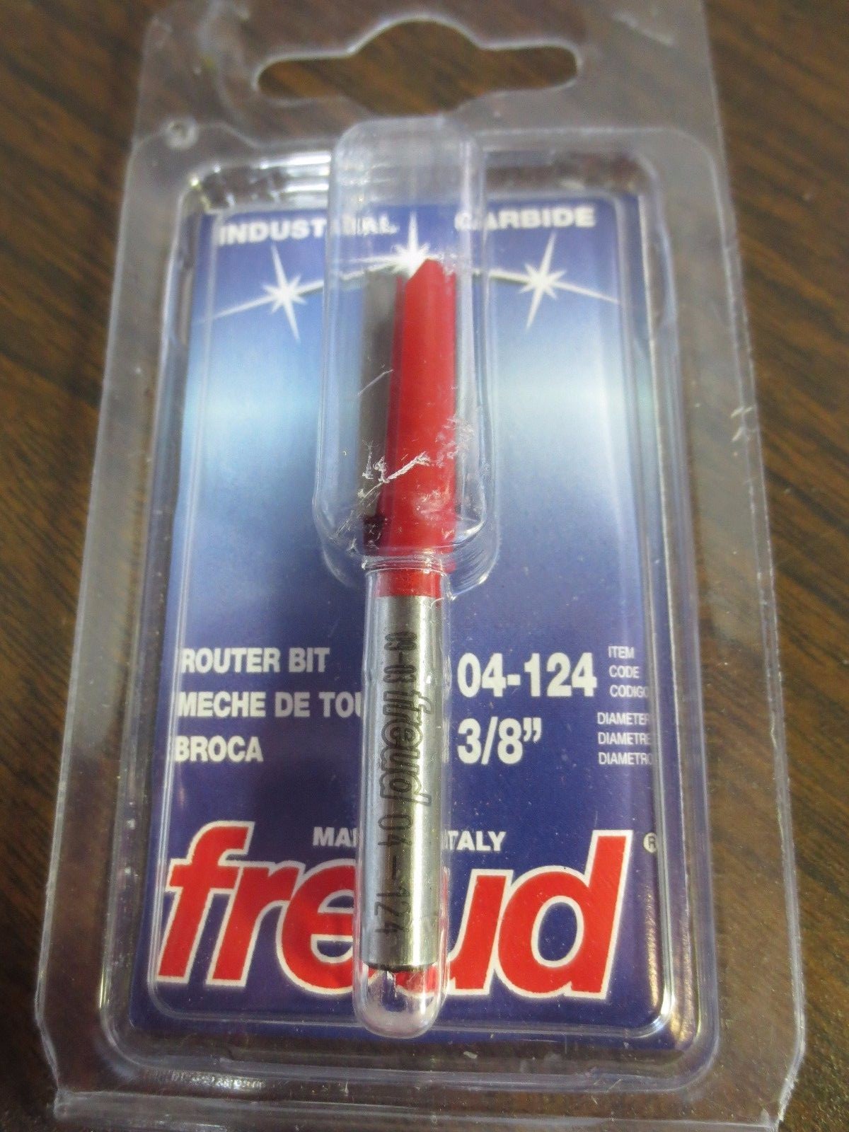 FREUD 04-124 CARBIDE-TIPPED ROUTER BIT 2-FLUTE STRAIGHT PLUNGE 3/8" x 1" - NEW0