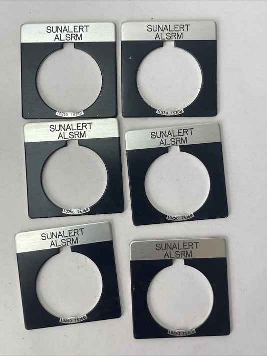CUTLER HAMMER EATON 10250TS36B SUNALERT ALSRM LEGEND PLATE (LOT OF 6)0