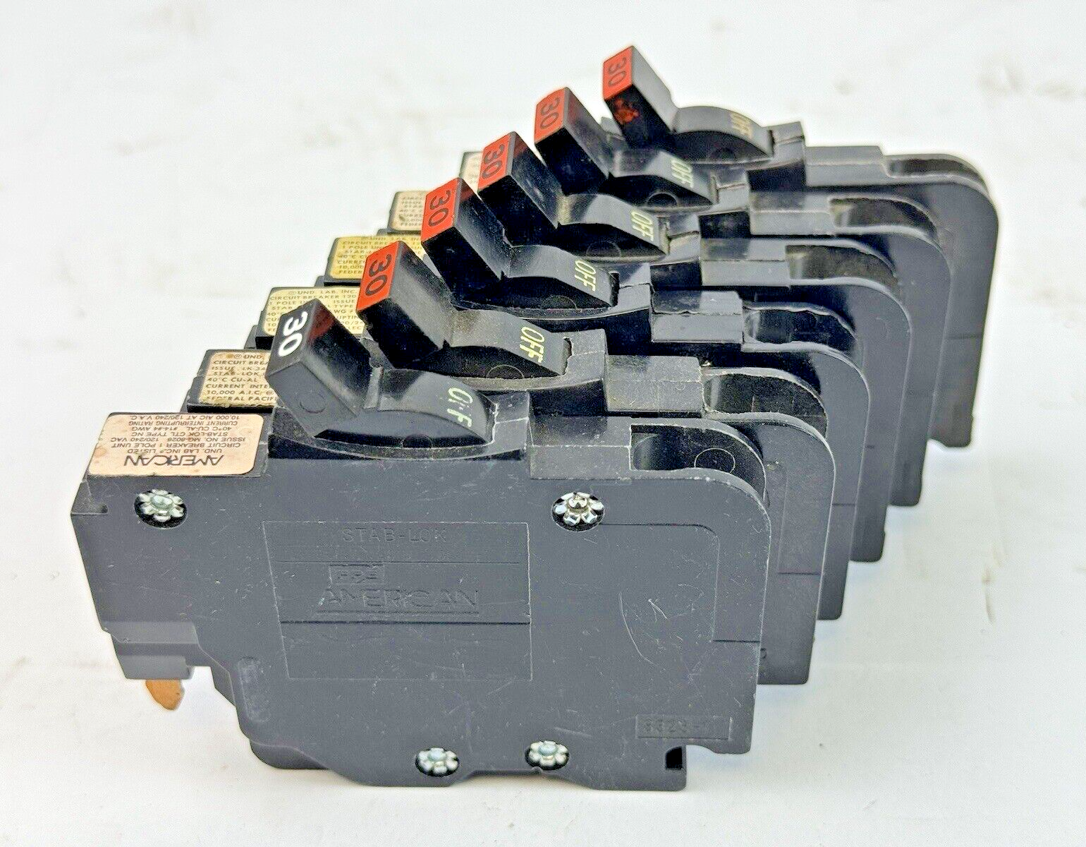 FPE *LOT OF 6* - 030 / NC130 - STAB-LOK BREAKERS - 1 POLE/240VAC/30A - NEW***5