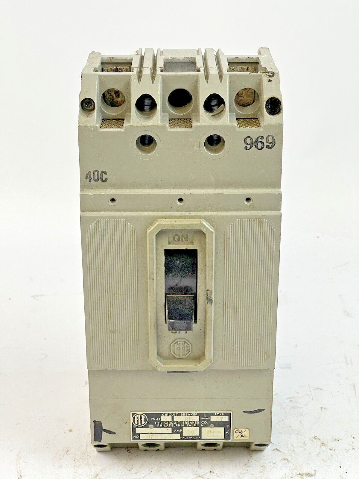 ITE / SIEMENS - HF2-B100 - CIRCUIT BREAKER - 100 AMP, 250 DC, 600 VAC, 2 POLE1
