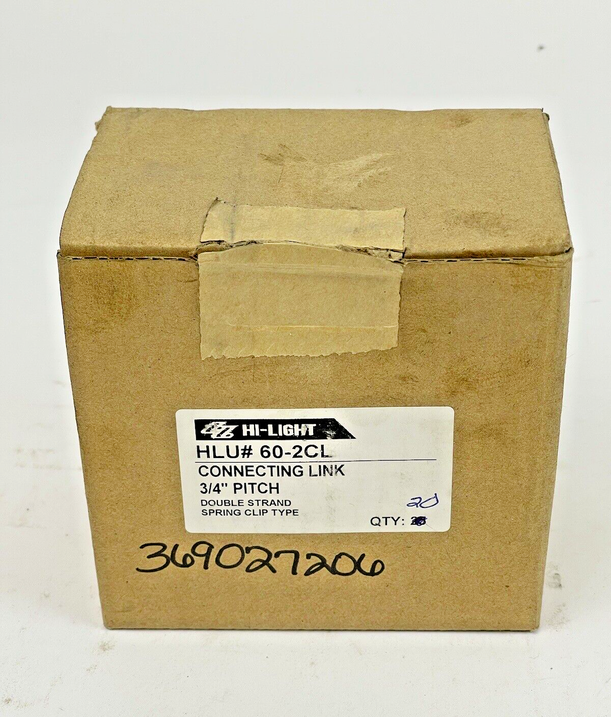 BOX OF 20 - HLU# 60-2CL - CONNECTING LINK 3/4" PITCH - DOUBLE STRAND SPRING CLIP0