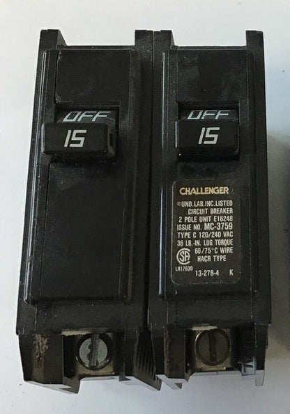 CHALLENGER C215 CIRCUIT BREAKER 15A 120/240VAC 2POLE 1