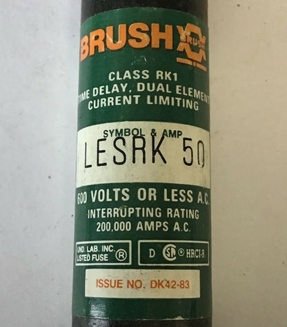 RELIANCE/BRUSH LESRK 50 FUSE 50A 600VAC CLASS RK1 ****LOTOF5****2