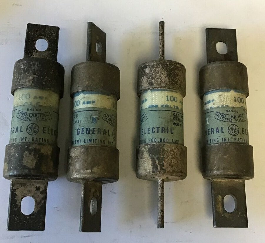 GENERAL ELECTRIC GF8B100 CURRENT LIMITNG FUSE 600VAC 100A  CLASS J***LOTOF4***0
