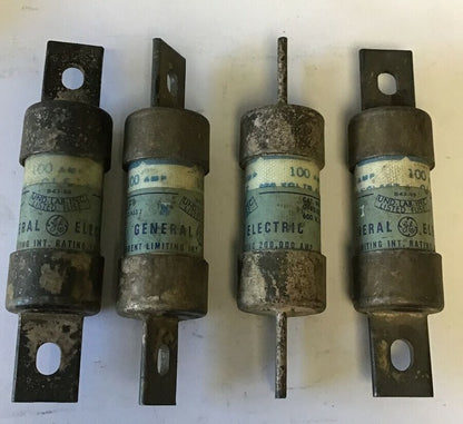 GENERAL ELECTRIC GF8B100 CURRENT LIMITNG FUSE 600VAC 100A  CLASS J***LOTOF4***0