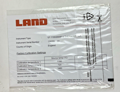 AMETEK / LAND 092.014 THERMOMETER U1 1100/2900F-V1