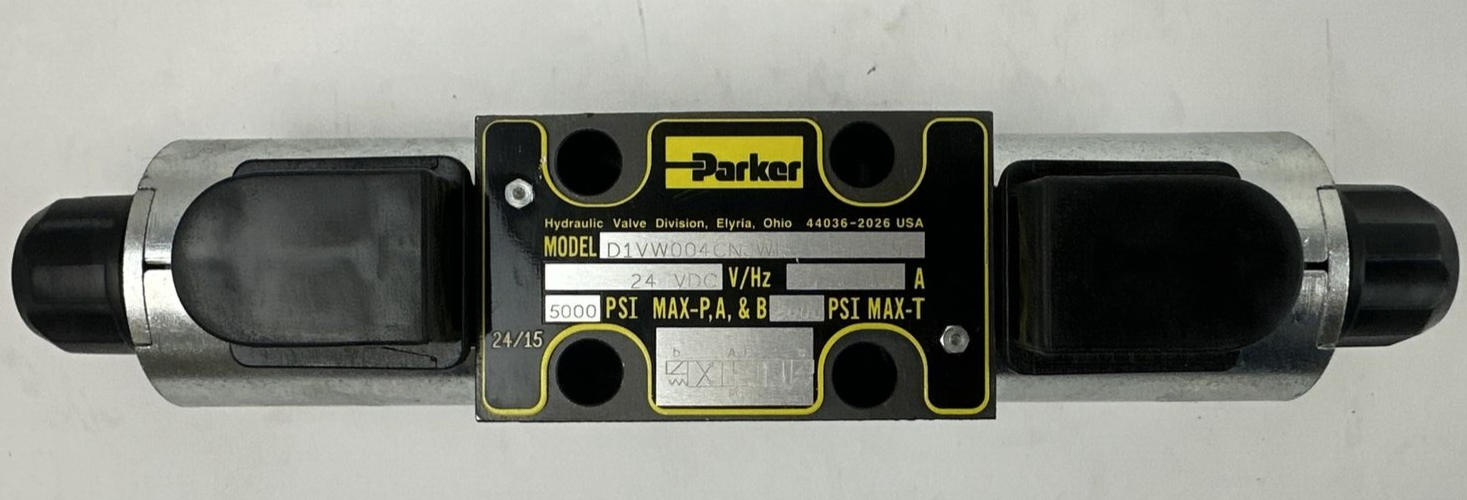 PARKER D1VW004CNJWF SOLENOID VALVE 24VDC 1.0A 5000PSI MAX-P,A,&B 3000PSI MAX-T0
