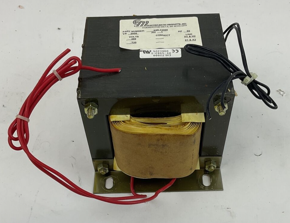 ELECTRO-MATIC PRODUCTS EMLT2000 TRANSFORMER VA2000 120/480V 60HZ 1PH2