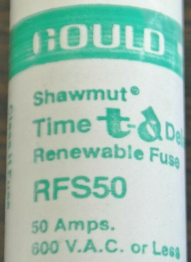 GOULD-SHAWMUT RFS50 RENEWABLE FUSE / 50A / 600V / NEW SURPLUS1