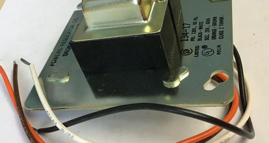 POWERS REGULATOR CO. 134-17 PRI.120V 60HZ SEC. 25V 40VA CLASS 2 5