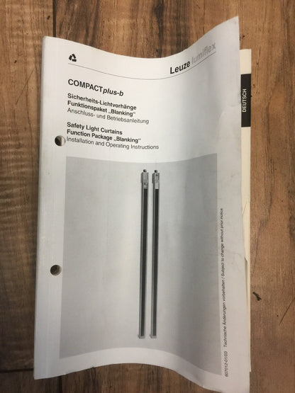 LEUZE LUMIFLEX LIGHT CURTAIN SET CPT30-1200/T3 TRANSMITTER CPR30-1200-b/T3 RECEI11