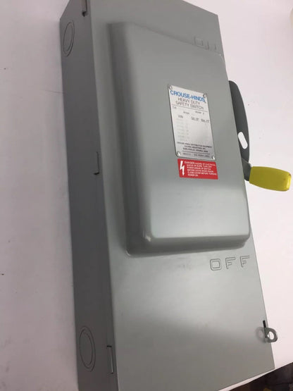 CROUSE-HINDS HU363 SAFETY SWITCH HEAVY DUTY 100A 600VAC 3 POLE TYPE 1 ENCLOSURE6