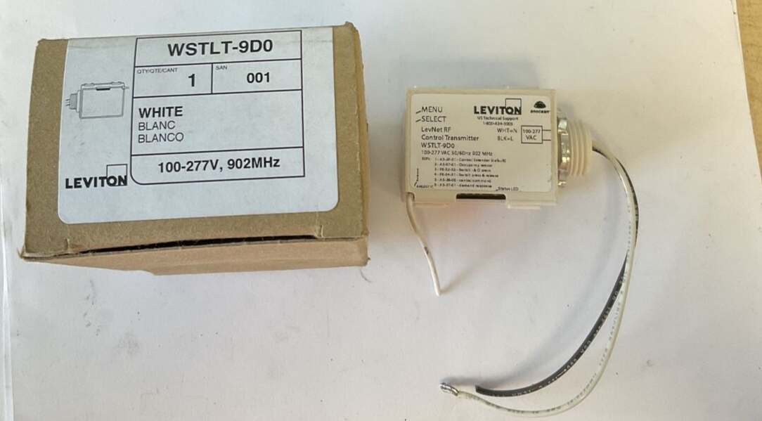 LEVITON WSTLT-9D0 CONTROL TRANSMITTER  100-277VAC 50/60 902MHZ0