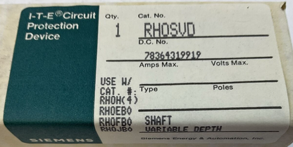 ITE RHOSVD CIRCUIT PROTECTION DEVICE SHAFT VARIABLE DEPTH SIEMENS0