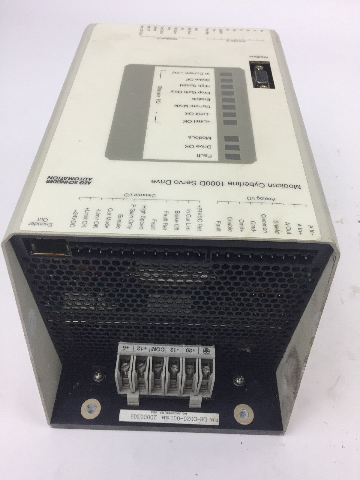 MODICON DR-D020-001 CYBERLINE 1000D SERVO DRIVE 3