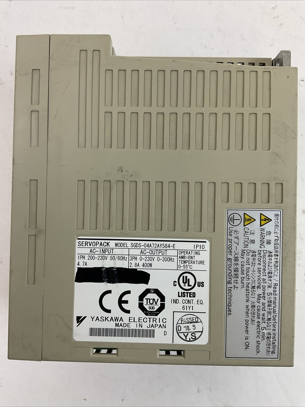 YASKAWA SGDS-04A72AY584-E SERVOPACK 230VAC SERVO DRIVE2