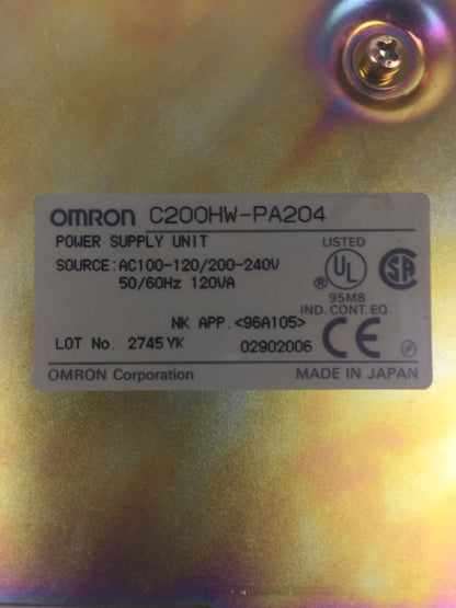 OMRON C200HW-PA204 POWER SUPPLY UNIT AC100-120/200-240V 50/60HZ 120VA 1