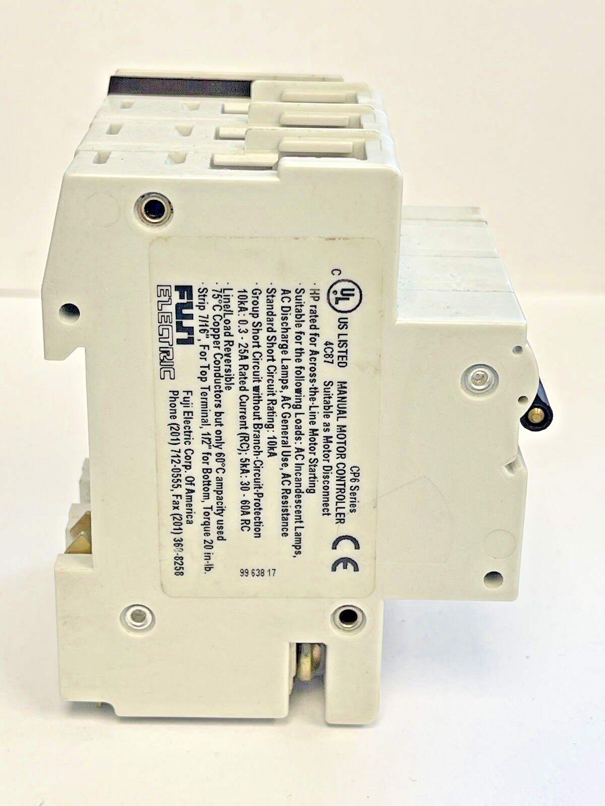 FUJI - CP6 3DU5 -5A MANUAL MOTOR CONTROLLER - 480/277 VAC & CP6 H1U AUX CONTACT6
