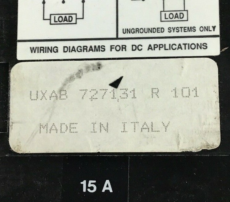 ABB UXAB 727131 R 101 15AMP CIRCUIT BREAKER 500VDC 3POLE TYPE ES 480VAC6