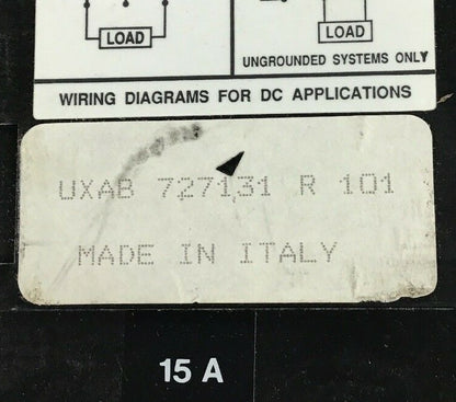 ABB UXAB 727131 R 101 15AMP CIRCUIT BREAKER 500VDC 3POLE TYPE ES 480VAC6