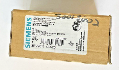 SIEMENS 3RV2011-4AA20 MOTOR CONTROL 10-16A 50HZ1