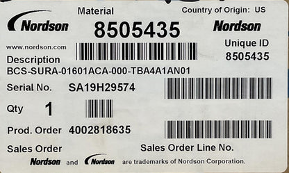 NORDSON 8505435 BCS-SURA-01601ACA-000-TBA4A1AN01 SUREBEAD A GUN0
