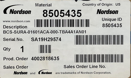 NORDSON 8505435 BCS-SURA-01601ACA-000-TBA4A1AN01 SUREBEAD A GUN0