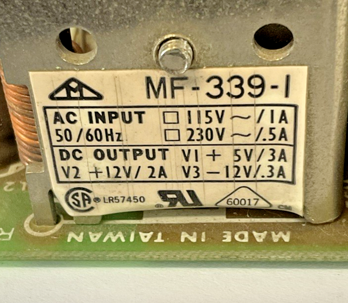TRI-MAG MF-339-I POWER SUPPLY 230VAC 1A 12VDC .3A MF-339-11