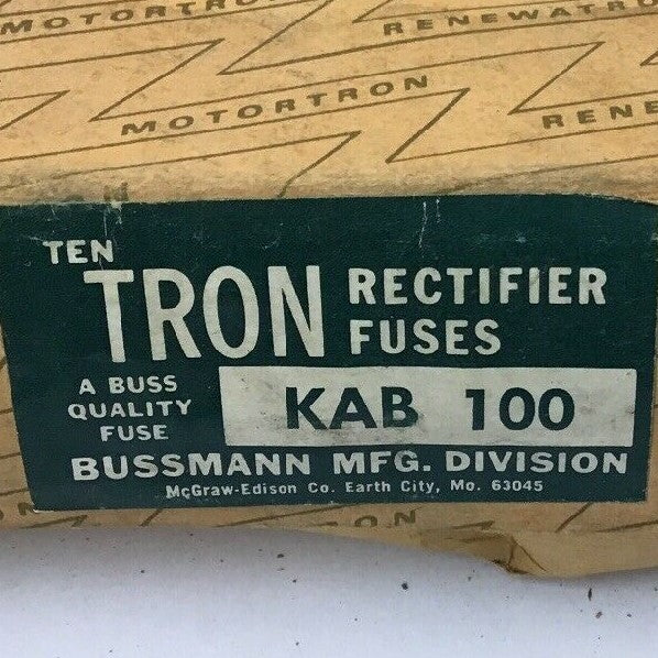 TRON KAB 100 RECTIFIER FUSE 250VAC ****LOTOF10**** 1