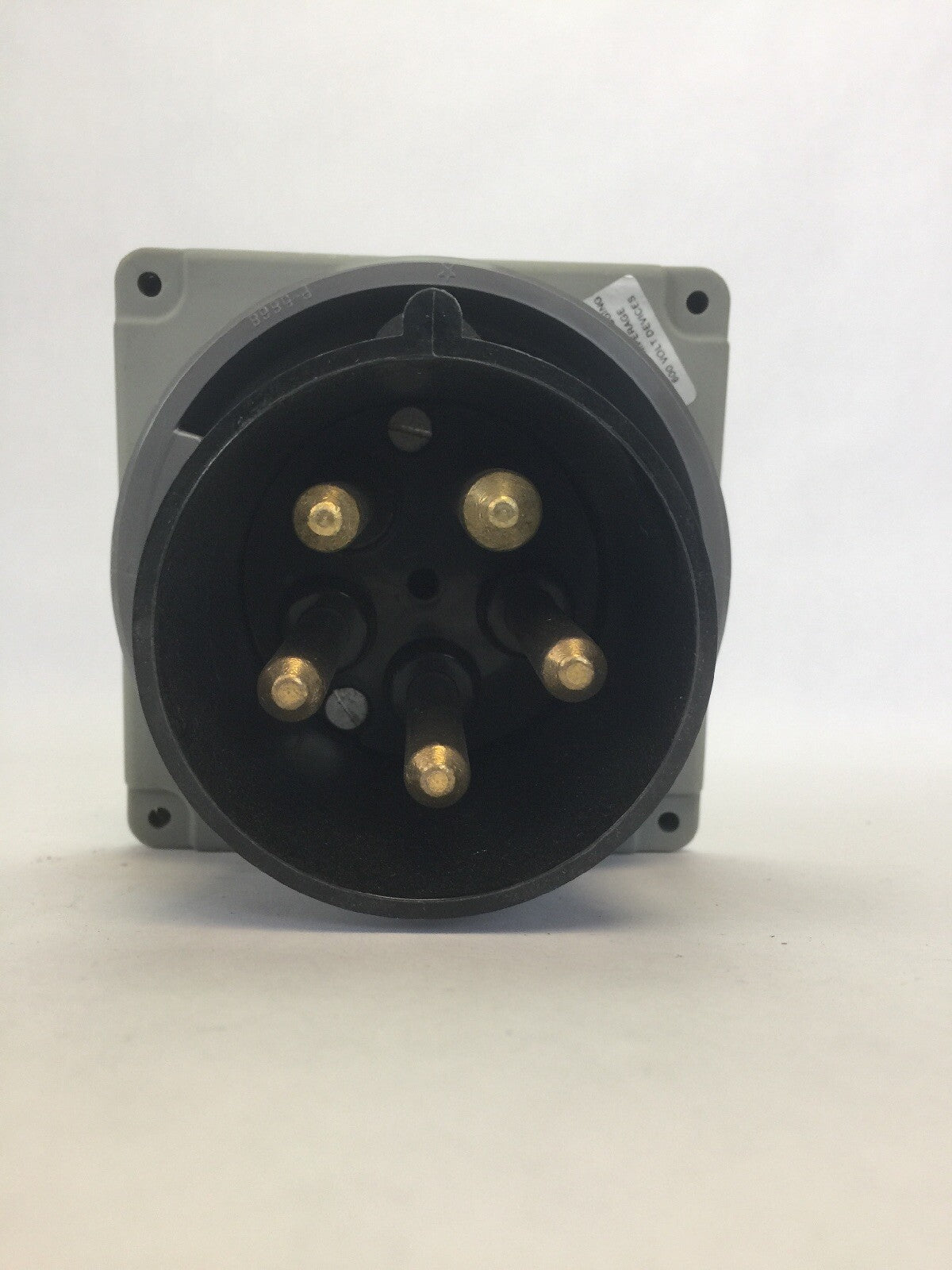 HUBBELL 4100B5W PIN & SLEEVE WATERTIGHT INLET 100A 600VAC 3 POLE 4 WIRE GROUNDIN1