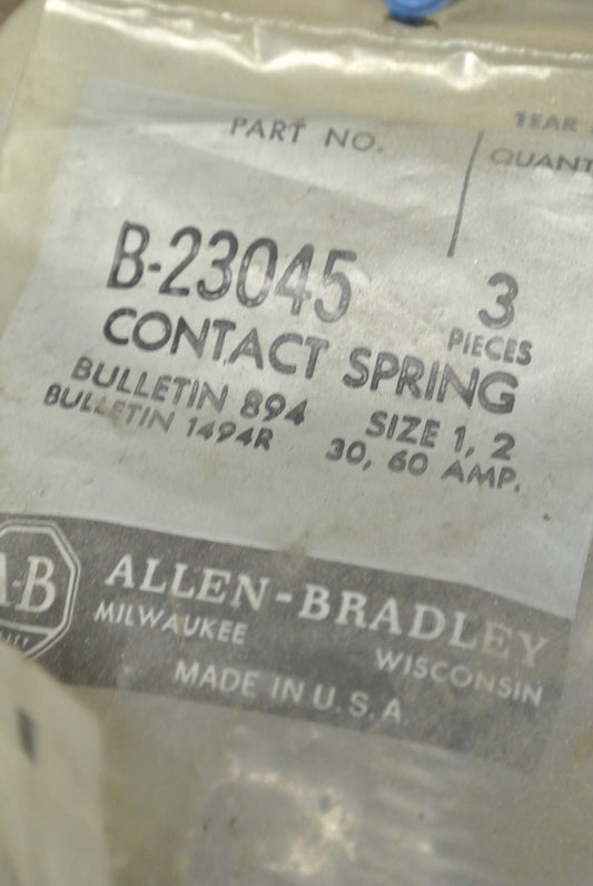 BAG of 3 / ALLEN-BRADLEY B-23045 / CONTACT SPRING / SIZE 1, 2 / 30A, 60A / NEW0