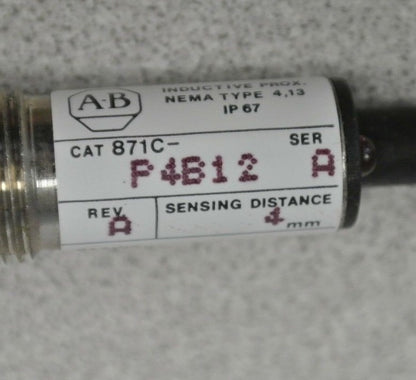 ALLEN-BRADLEY 871C-P4B12 CYLINDRICAL INDUCTIVE PROXIMITY SWITCH / 10-30VDC 12mm2