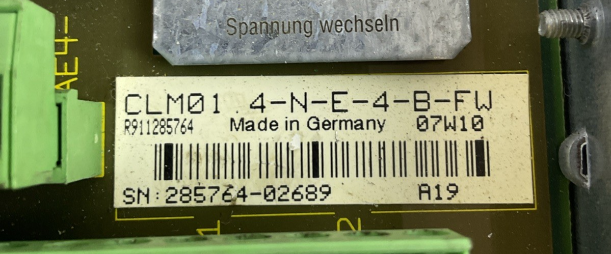 REXROTH INDRAMAT FWA-CLM1.4-LA1-01VRS-MS SERVO DRIVE CLM01.4-N-E-4-B-FW2