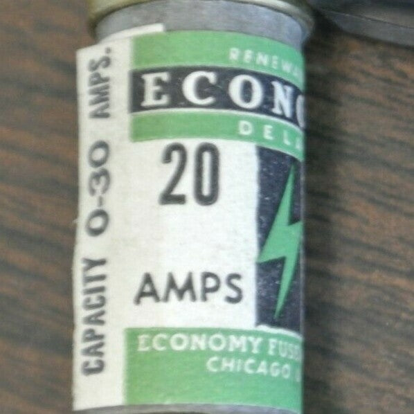 ECONOMY F-2025 RENEWABLE FUSE / 20A / 250V / NEW SURPLUS / EACH3